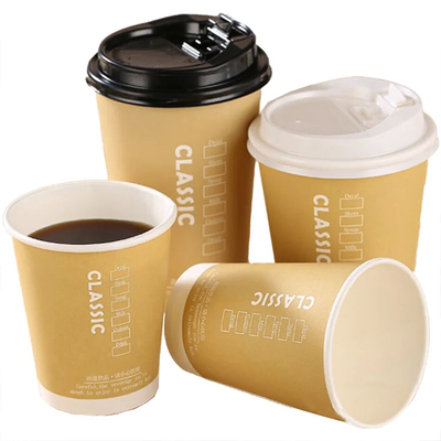 Bicchierini Caffe 8oz/12oz/14oz/16oz/22oz Papierbecher Einweg-Kraft-Doppelwandpapierbecher für heiße Getränke